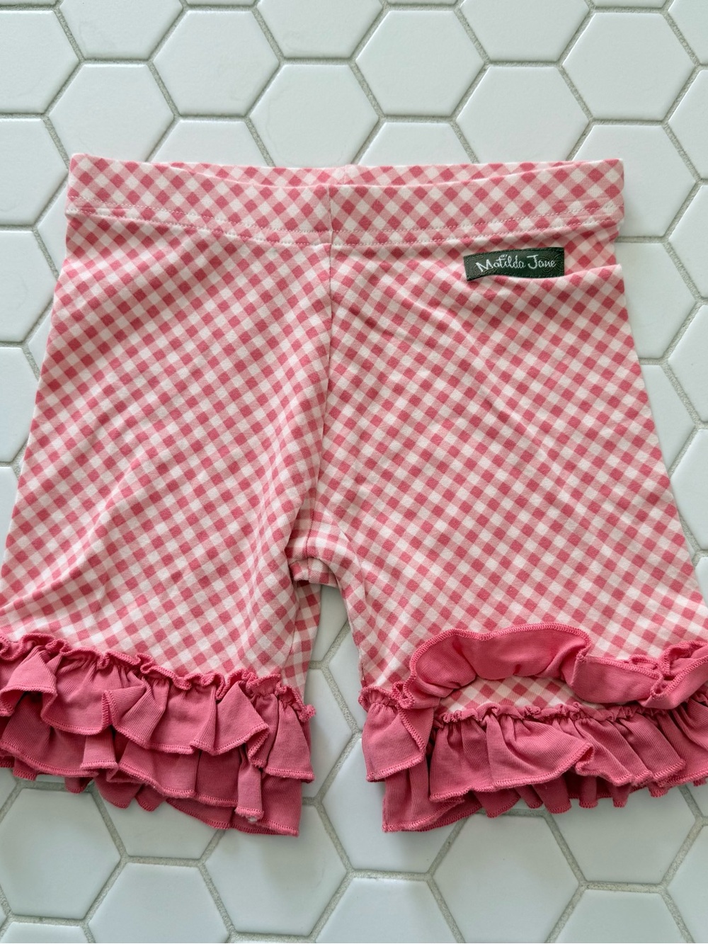 Matilda Jane Pink Gingham Knit Shorts